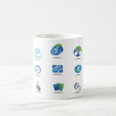Bicycle Racing Icons Blue and Green Sport コーヒーマグカップ (中央)
