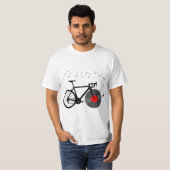 Bicycle Vinyl Record Player Bike Sound Music Notes Tシャツ (正面フル)