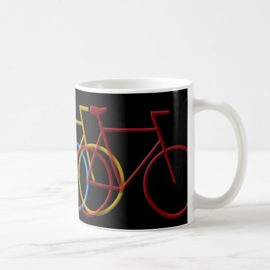 Bicyclesin3ColorsBig コーヒーマグカップ (右)