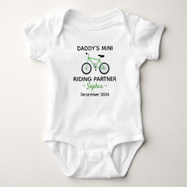 Bicyclist Baby Shower Daddy’s Mini Riding Partner ベビーボディスーツ