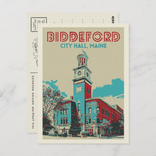 Biddeford Maine USA市役所 ポストカード (正面/裏面)