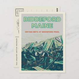 Biddeford Maine USA、ヴィンテージ魚釣りシーン ポストカード
