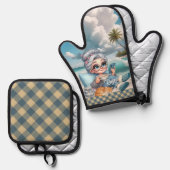 Biddie Buddiesブランド – Rain's 鍋つかみ&鍋敷きセット (正面/裏面)