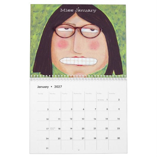 Biddyの頭脳2012のカレンダー カレンダー (1月 2027)