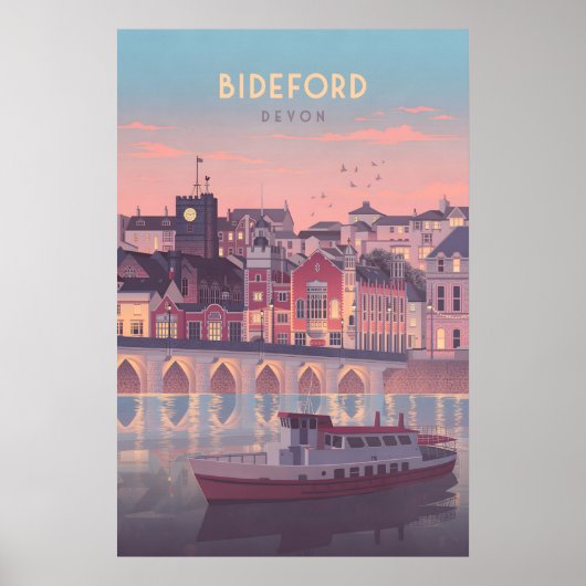 Bideford Devon Seaside Travel Poster ポスター (正面)