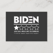 Biden Very Bad Would Not Recommend T-Shirt 名刺 (正面)
