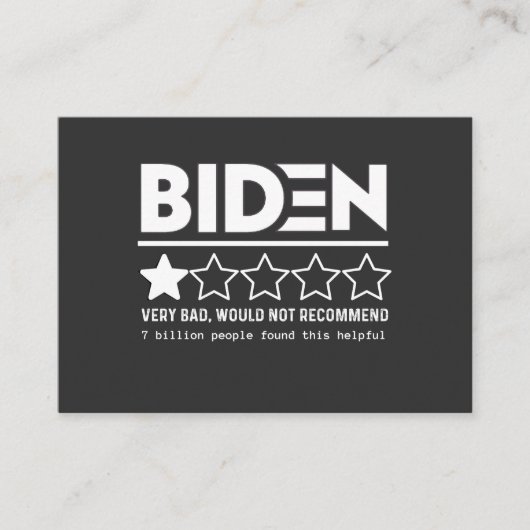 Biden Very Bad Would Not Recommend T-Shirt 名刺 (正面)