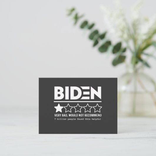 Biden Very Bad Would Not Recommend T-Shirt 名刺 (スタンド正面)