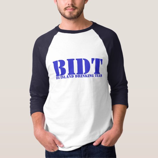 BIDTの大きい島の飲むチーム Tシャツ (正面)