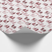 Biedermeierのファッションのヴィンテージ赤と白のToile ラッピングペーパー (角)