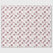 Biedermeierのファッションのヴィンテージ赤と白のToile ラッピングペーパー (フラット)