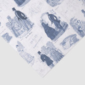 Biedermeier青いToileのエレガントなヴィンテージのファッション 薄葉紙 (詳細)