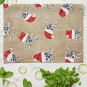 Biegeのクリスマスの休日の海賊スカル キッチンタオル (折り畳み)