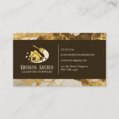 Biege金ゴールドブラウン大理石メイドクリーニングサービス 名刺 (正面)