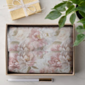 Biege and pink floral shabby chic 薄葉紙 (ギフト)