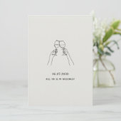 Biege Minimal Be My Bridesmaid Invitation 招待状 (スタンド正面)