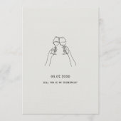 Biege Minimal Be My Bridesmaid Invitation 招待状 (正面)