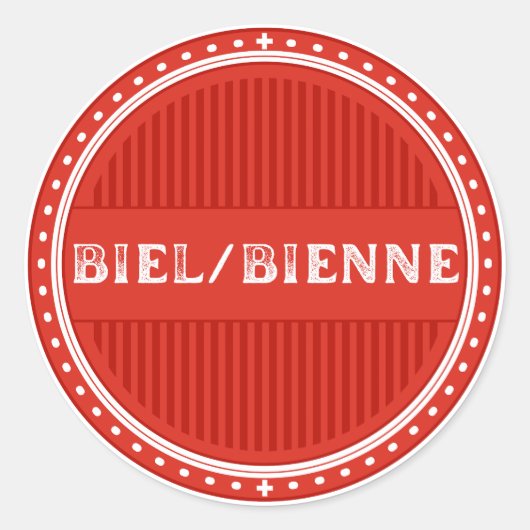 Biel/Bienne City Pride Emblem – Swiss Identity ラウンドシール (正面)