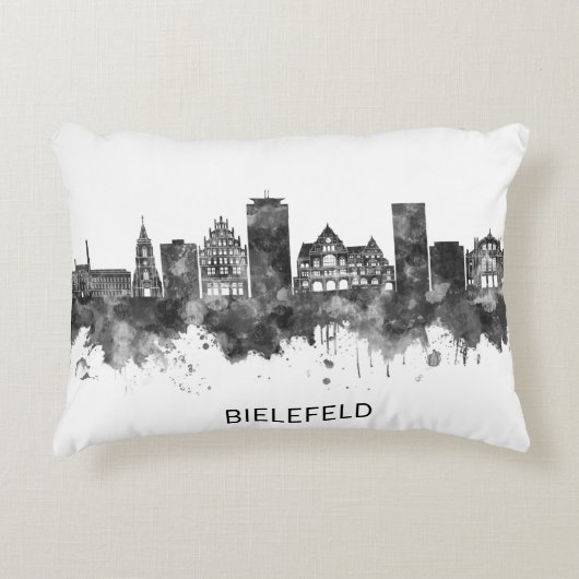 Bielefeld Germany Skyline BW アクセントクッション (正面)