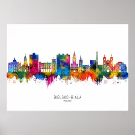 Bielsko-Biala Poland Skyline ポスター