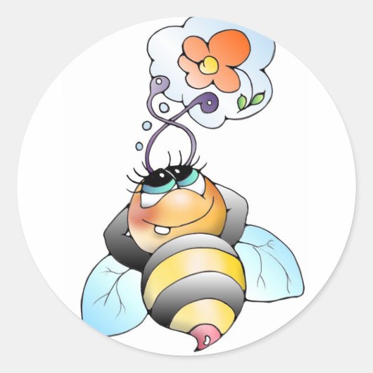 Biene Bienen aufkleber - sticker bee bees ラウンドシール (正面)