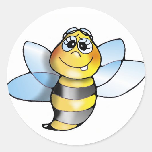 Biene Bienen aufkleber - sticker bee bees ラウンドシール (正面)
