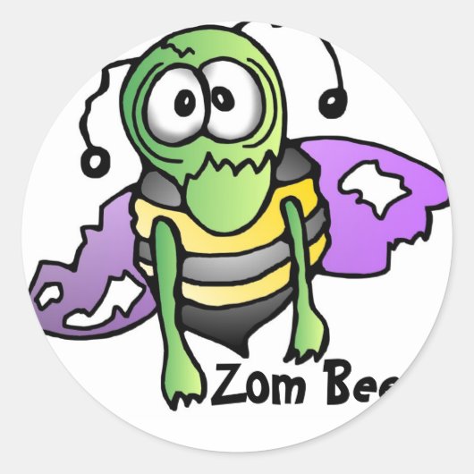 Biene Bienen bee bees sticker aufkleber Zombi ラウンドシール (正面)