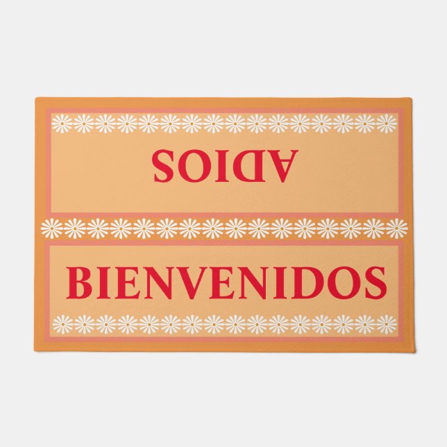 Bienvenidosウェルカムアディオスさよならスペインの ドアマット (正面)