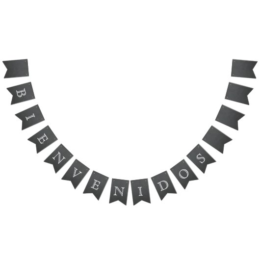 Bienvenidos -黒板のデザインの旗 バンティングフラッグ (全)