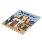  Bienvenidos Mexican Desert Adobe Home Welcome タイル (側面)