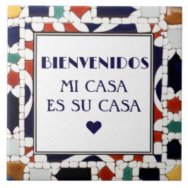 Bienvenidos Mi Casa Es Su Casa Faux Mosaic Welcome タイル