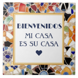 Bienvenidos Mi Casa Es Su Casa Gaudish faux Mosaic タイル