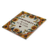 Bienvenidos Mi Casa Es Su Casa Sunflowers Floral タイル (側面)