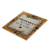 Bienvenidos Mi Casa Es Su Casa Yellow Sunflower タイル (側面)