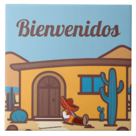  Bienvenidos Southwestern Adobe Home Welcome Sign タイル
