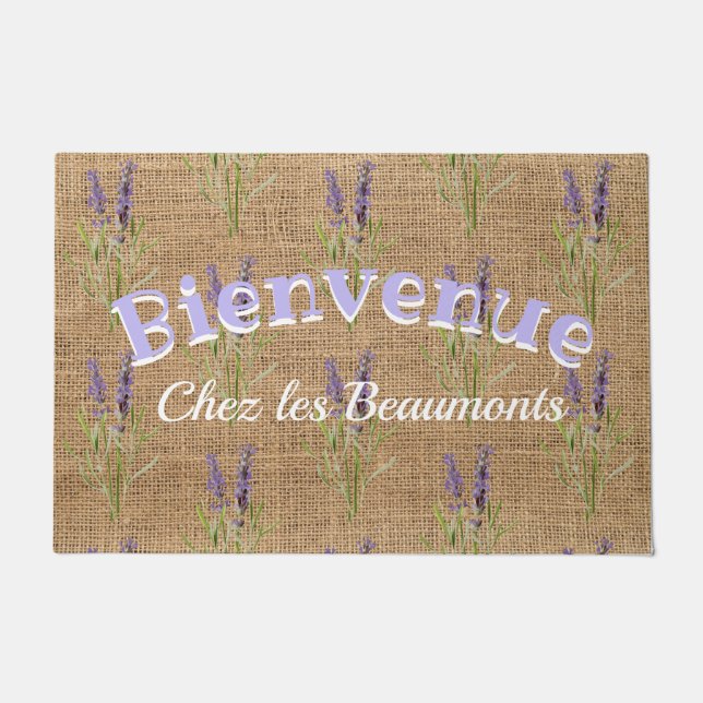 Bienvenue -ヴィンテージ貸し手-田舎 ドアマット (正面)