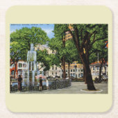 Bienville Sq.、モバイル、ALヴィンテージ スクエアペーパーコースター (正面)