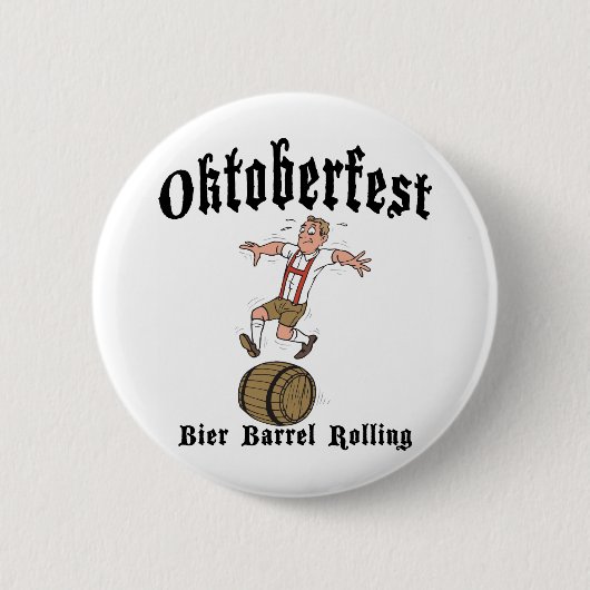 Bierのバレルの圧延のオクトーバーフェスト 缶バッジ (正面)