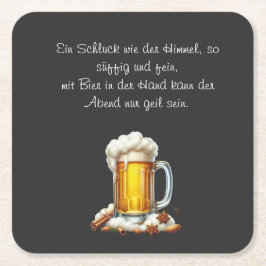 Bier so suffig スクエアペーパーコースター