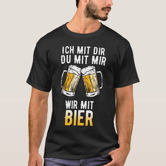 Bier Spruch Saufen Alkohol Betrinken Biertrinker Tシャツ (正面)