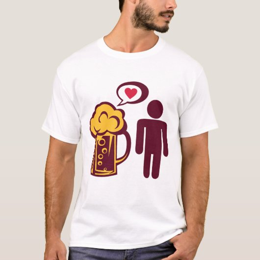 biere alcool aime love personnage boire tシャツ (正面)
