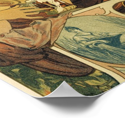 Bieres de La Meuse by Alfons Mucha - ポスター (角)