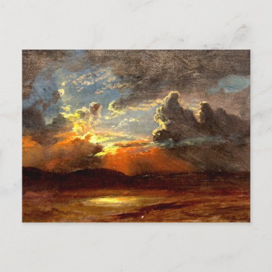 Bierstadt – サンライトスカイズ、美しいランドスケープアート ポストカード (正面)