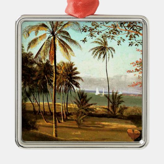 Bierstadt – フロリダシ素晴らしーン絵画、アート メタルオーナメント (正面)