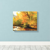 Bierstadt - Brook in Woods，風景 キャンバスプリント (インサイチュ (ウッドフロア))