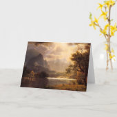 Bierstadt Estes公園のコロラド州の挨拶状 カード (黄色い花)