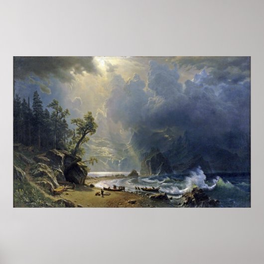 Bierstadt Puget Sound Pacific Coast Painting ポスター (正面)