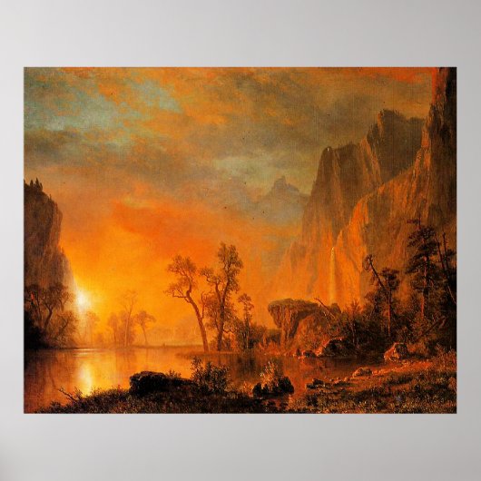 Bierstadt - Sunset in the Rockies, ポスター (正面)