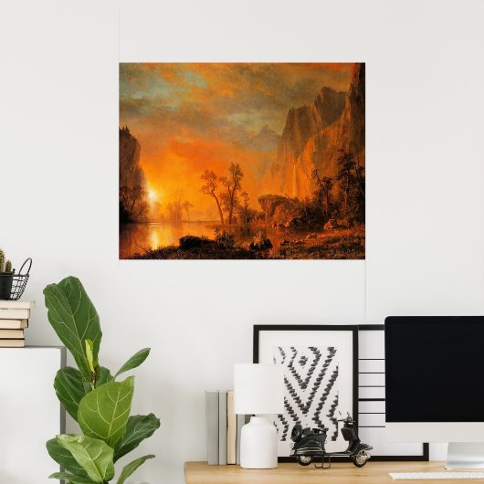 Bierstadt - Sunset in the Rockies, ポスター (ホームオフィス)