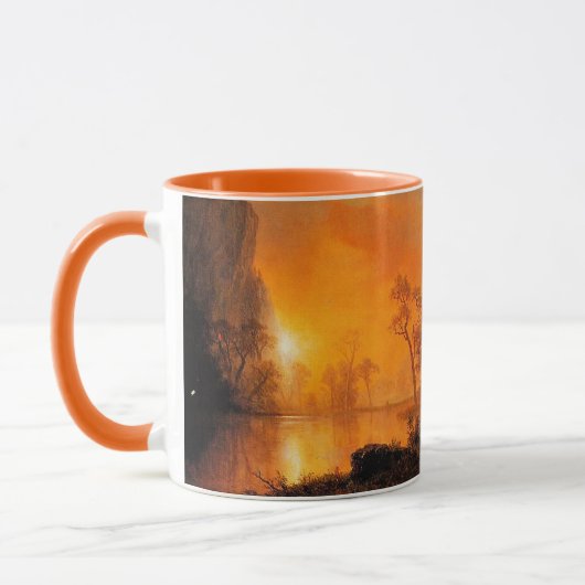 Bierstadt - Sunset in the Rockies マグカップ (左)